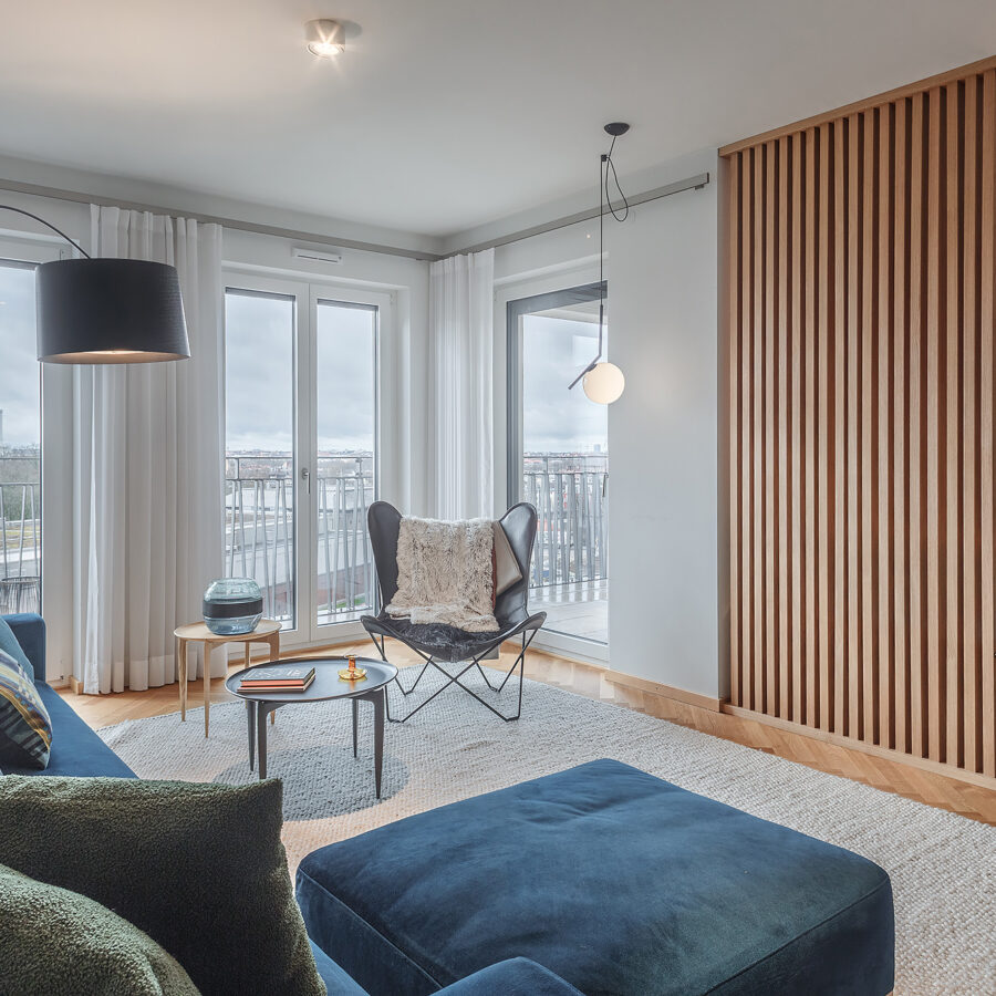 Projekt in der Regerstraße in München // Ansicht Wohnzimmer in Esszimmer