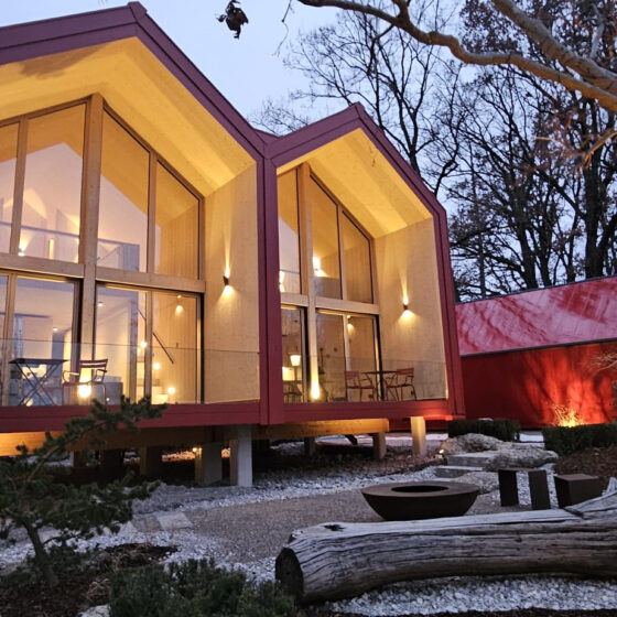 Projekt am Seeberg in Schondorf am Ammersee // Ansicht Ensemble bei Nacht