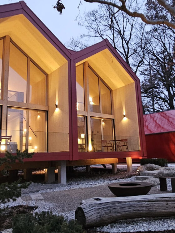 Projekt am Seeberg in Schondorf am Ammersee // Ansicht Ensemble bei Nacht