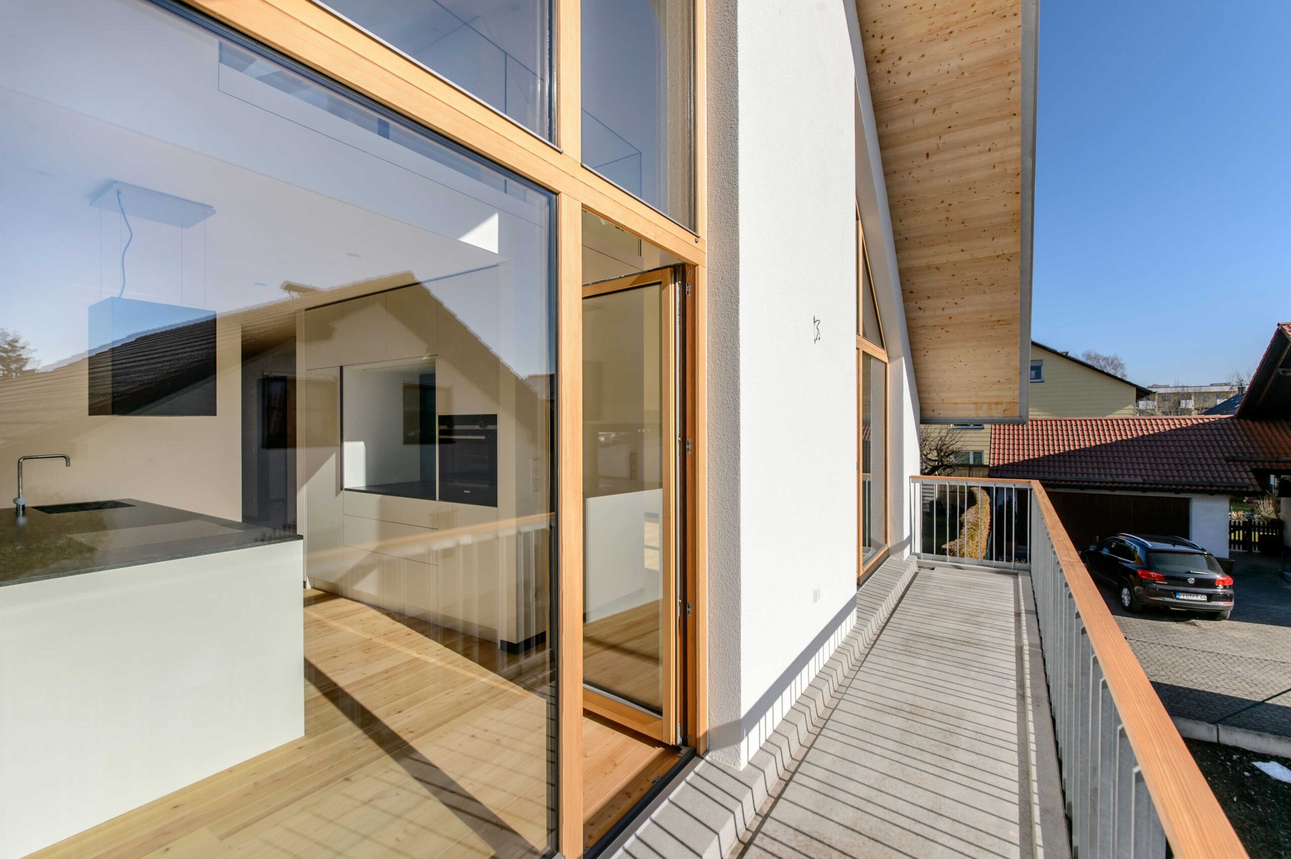 Projekt in der Zweigstraße in Puchheim // Ansicht Balkon Dachgeschoss