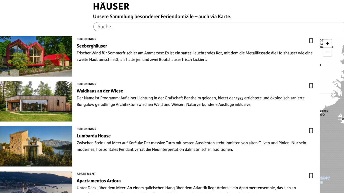 Seeberghäuser sind bei Urlaubsarchitektur aufgenommen worden